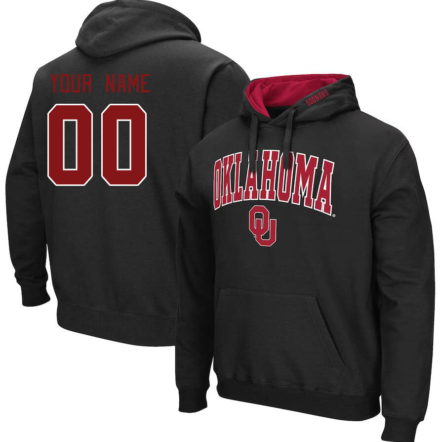 Custom Oklahoma Sooners College Name And Number Hoodie-Black - Click Image to Close